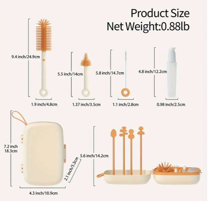 Drying rack with brush