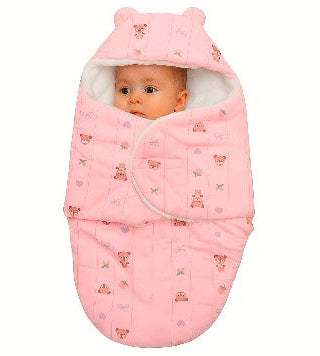 Winter Swaddle pink teddy