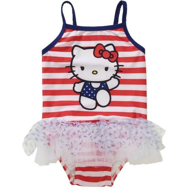 HELLO KITTY TODDLER LITTLE GIRLS AMERICANA TUTU SWIMSUIT