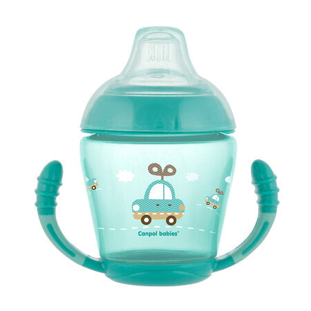 Canpol babies Non-spill Cup with Soft Silicone Spout 230 ml Toys Turquoise