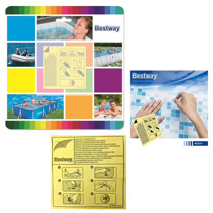 Bestway - 10 Water Resistant Adhesive Patches For Pool and Inflatable Repairs - 62091