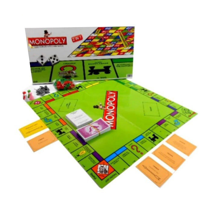 Monopoly with Snakes & Ladders - 2 in 1 Board Game