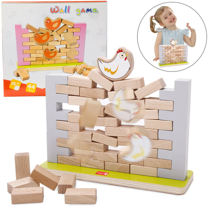 Humpty Dumpty Wooden Wall game - Strategic & Fun Game - 44 Pcs