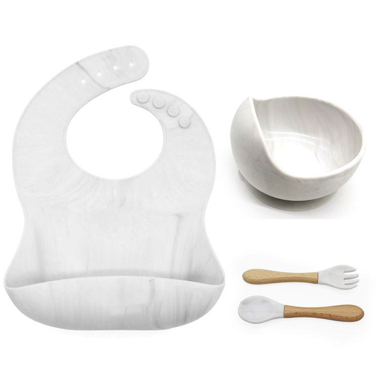 Silicone Suction Feeding Baby Set 6 Pieces- Grey