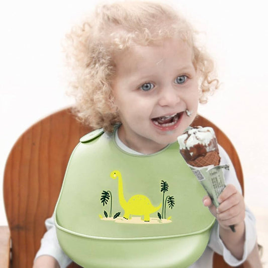 Waterproof Silicone Baby Bib - Dinosaur