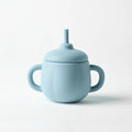 Silicone Training Cup with Straw - Blue