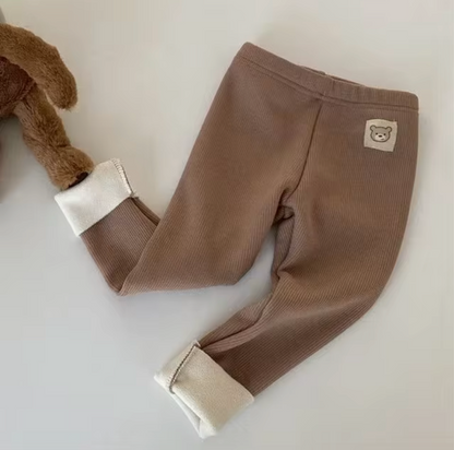 Autumn Winter Children's Fleece-lined One-piece Pants