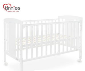 TINNIES WOODEN COT-WHITE