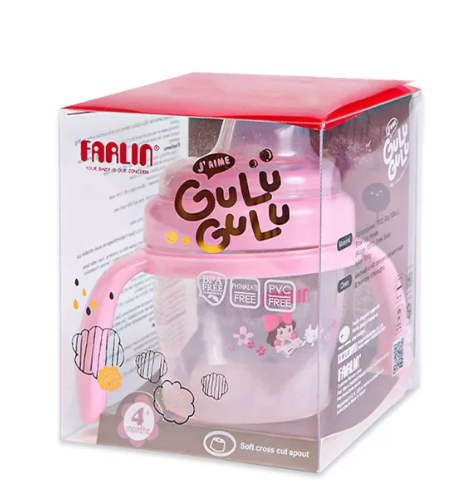 PP GULU DRINKING CUP STEP 2-SPOUT 120ML - PINK