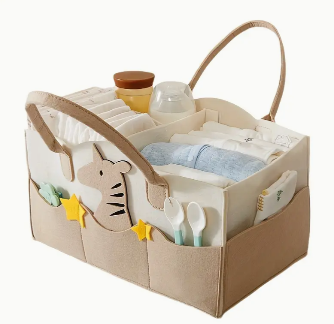 1pc Large Capacity Felt Diaper Bag (Random Colors)