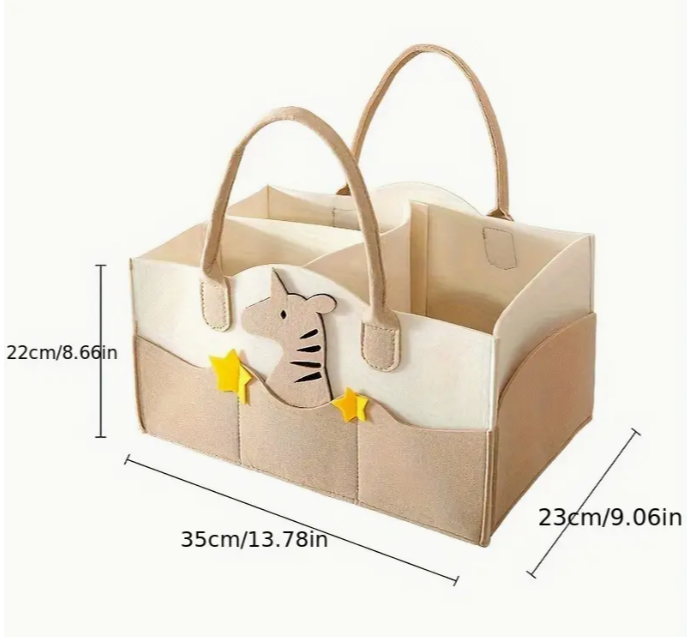 1pc Large Capacity Felt Diaper Bag (Random Colors)