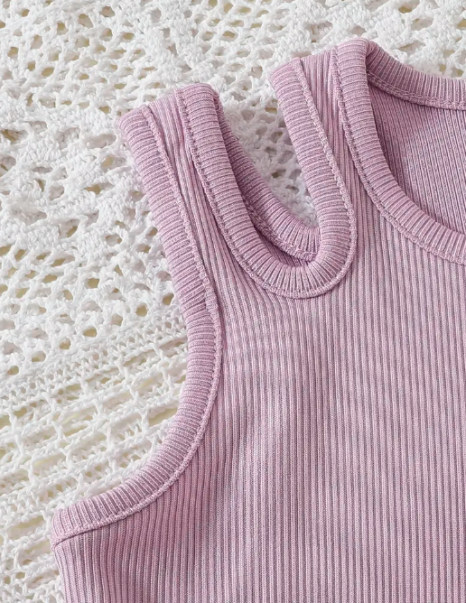 4pcs Baby Girl Sleeveless Tank Tops