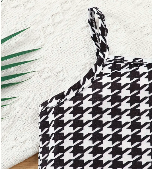 2pcs Girls' Casual Shorts Set, Geometric Lightning Print