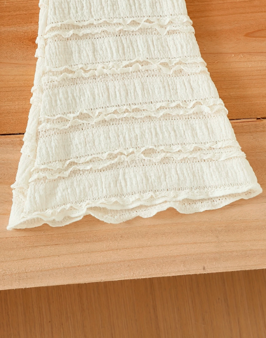 Top with Floral Embroidery and Wide-Leg Pants