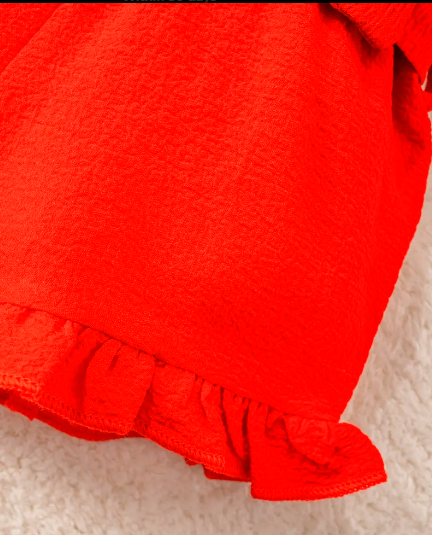 Bubble Wrinkled Fabric Rompers with Straps for Baby