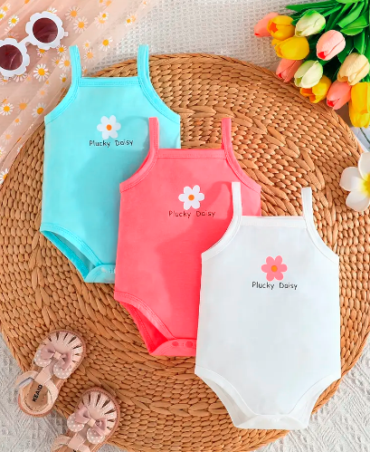 3pcs Baby Girls' Summer Outfit Set