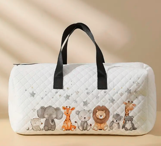 Chic Cartoon Animal Print Travel Duffle Bag