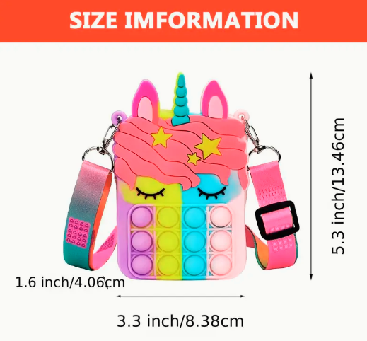 Unicorn Pop Fidget Shoulder Bag for Girls