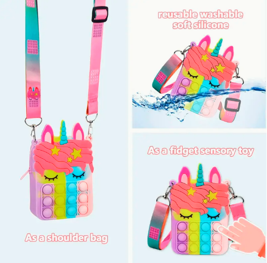 Unicorn Pop Fidget Shoulder Bag for Girls