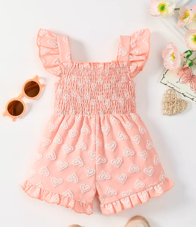 Girls' Romper with Bow Detail