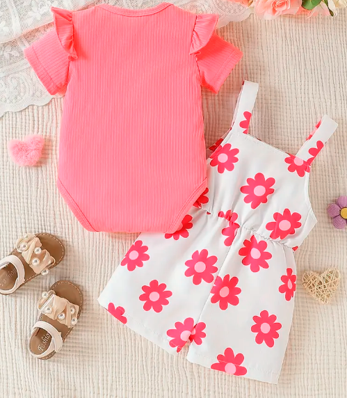 Set of Two Short-Sleeve Rompers