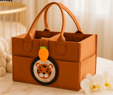 1pc Large Capacity Felt Diaper Bag