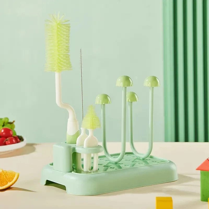 Drying rack with brush