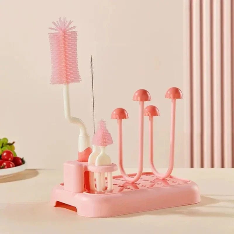 Drying rack with brush