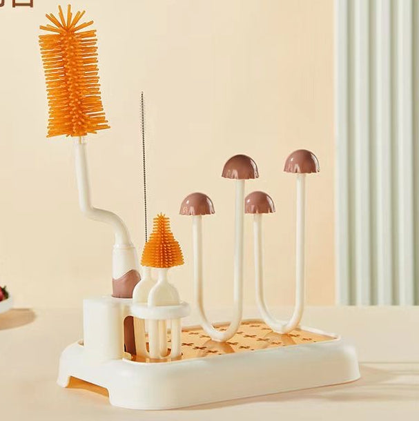 Drying rack with brush