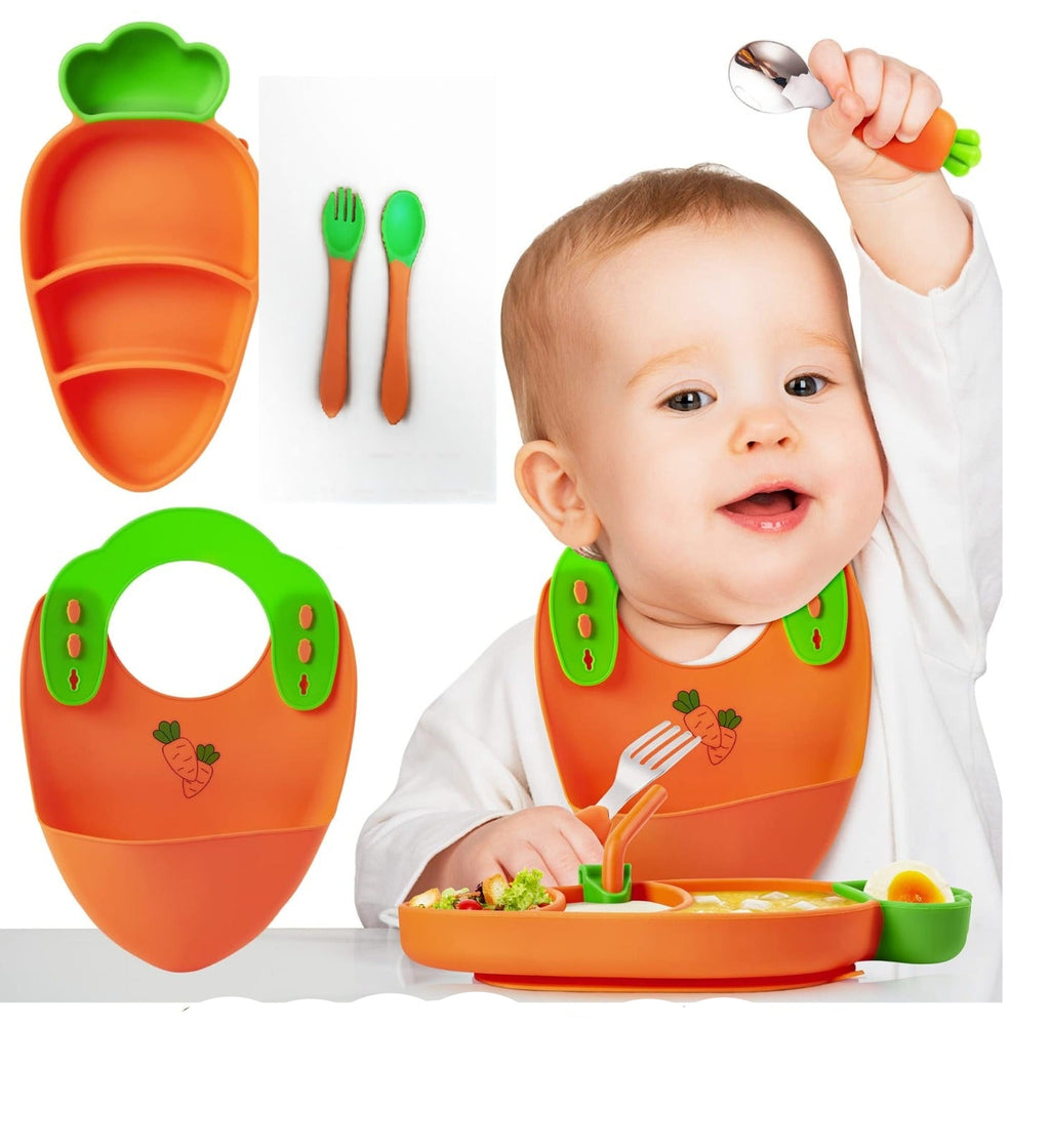 Silicone Plate With Built in Mat Silicone Feeding Suction Plate Set