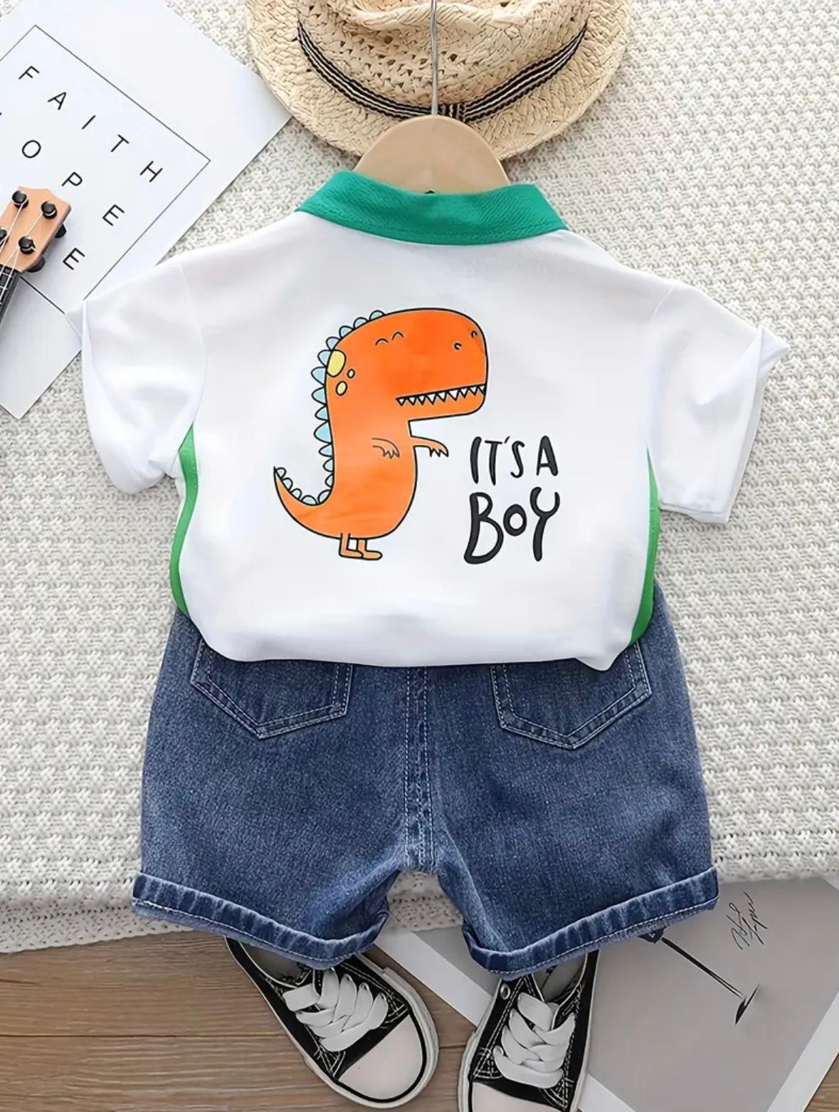 Dinosaur Print Shirts and Shorts set