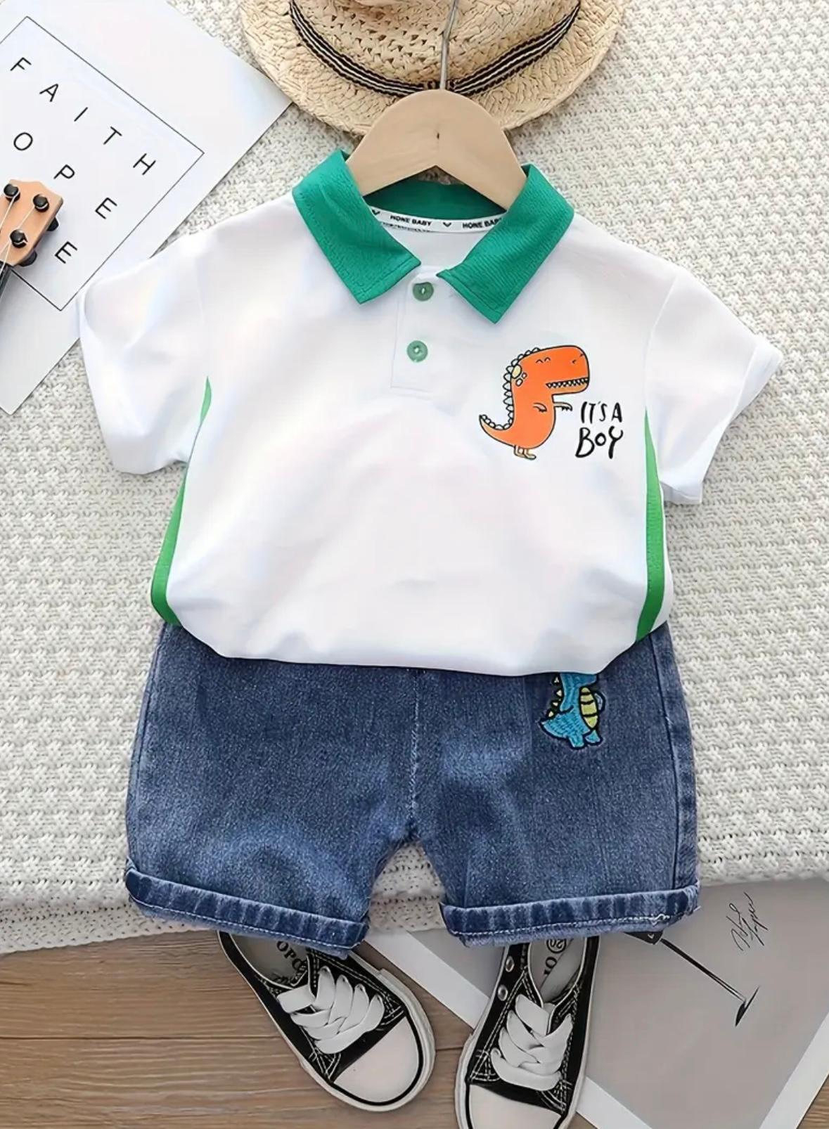 Dinosaur Print Shirts and Shorts set