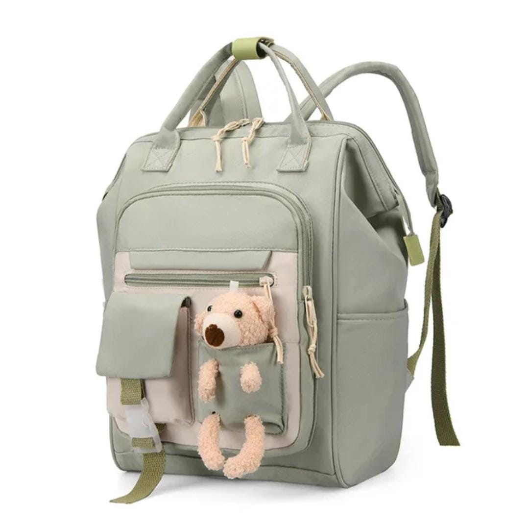 Baby bag pack| bear pocket green