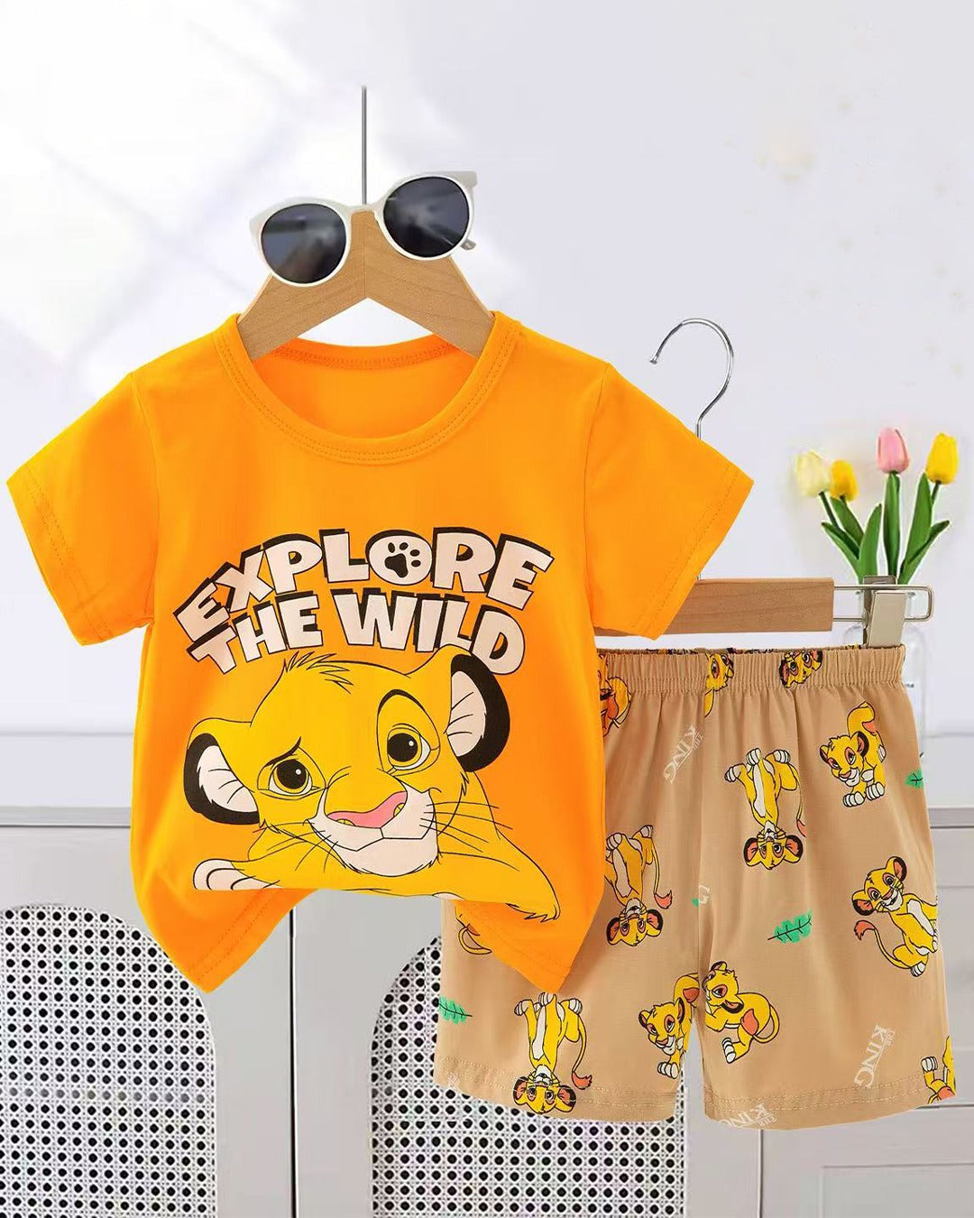 Kids Boys Girls 2Pcs Short Sleeve T-Shirt Shorts