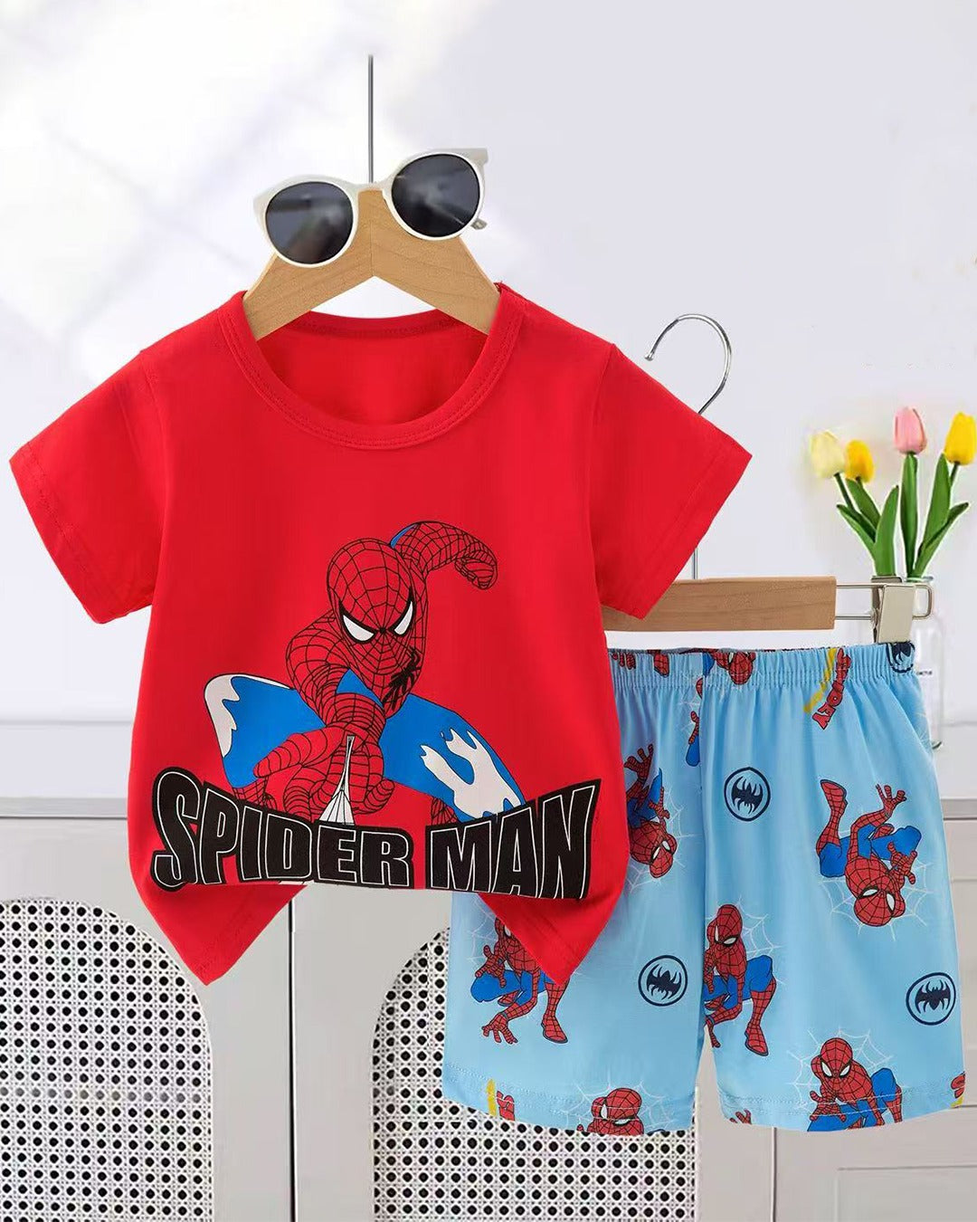Kids Boys Girls 2Pcs Short Sleeve T-Shirt Shorts
