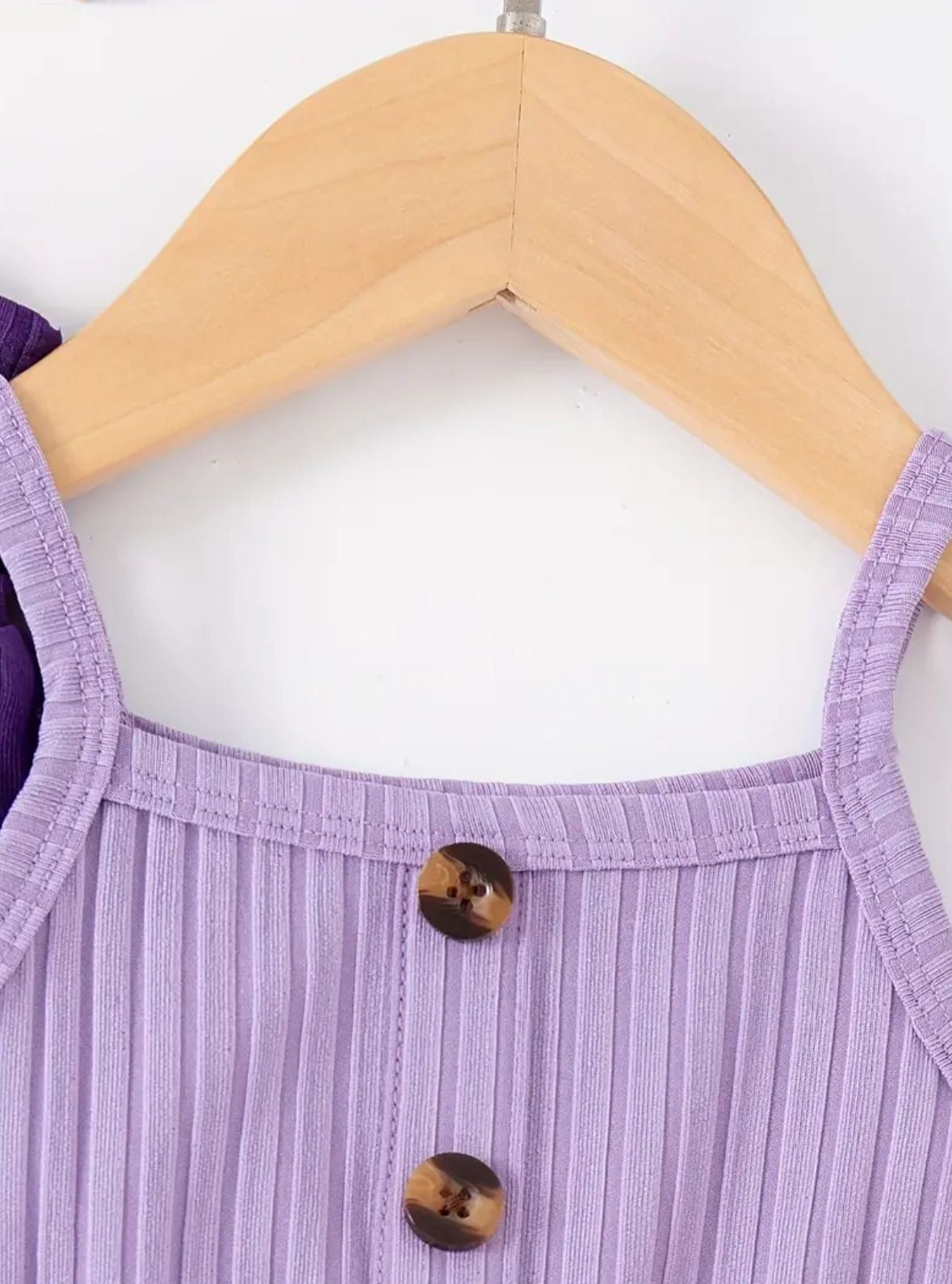 Baby's Flower Print and Solid color ribbed sleeveless dress, infant & toddler