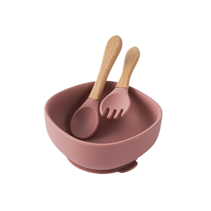 Silicone Bowl with Spoon & Fork