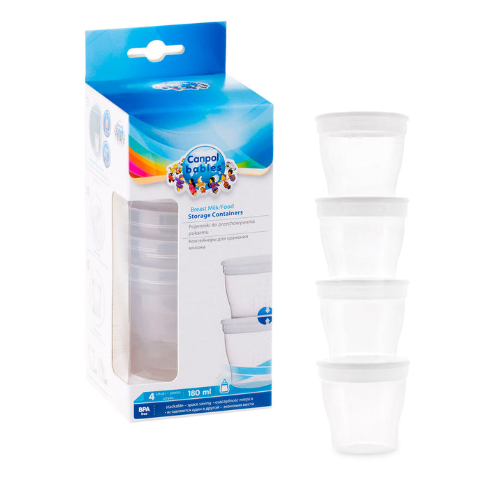 Breast milk / food storage containers 4 pcs (180 ml)