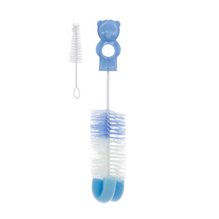 Bottle and teat brush set with sponge