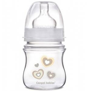 120 ml wide neck anticolic bottle EasyStart - Newborn baby beige hearts