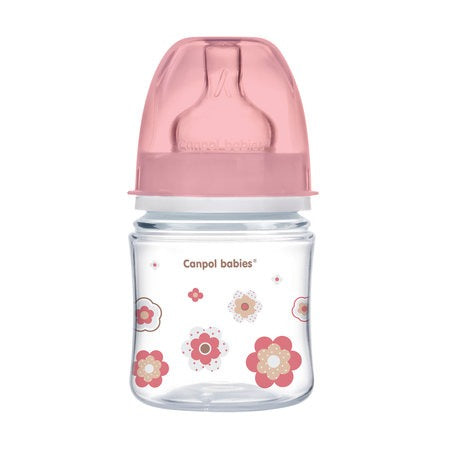 120 ml wide neck anticolic bottle EasyStart - Newborn baby pink flowers