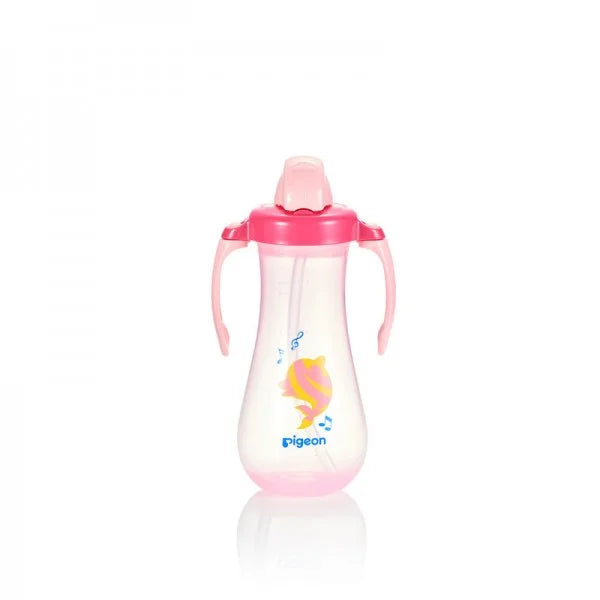PIGEON TALL STRAW BOTTLE PINK