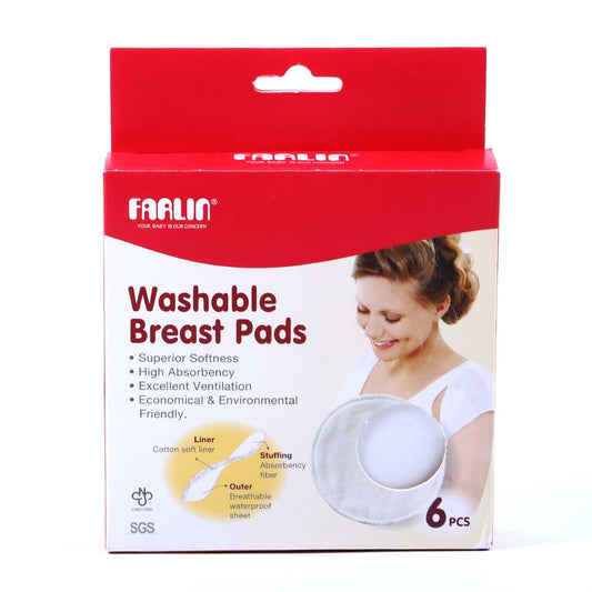 FARLIN WASHABLE BREAST PADS 6 PCS/BOX