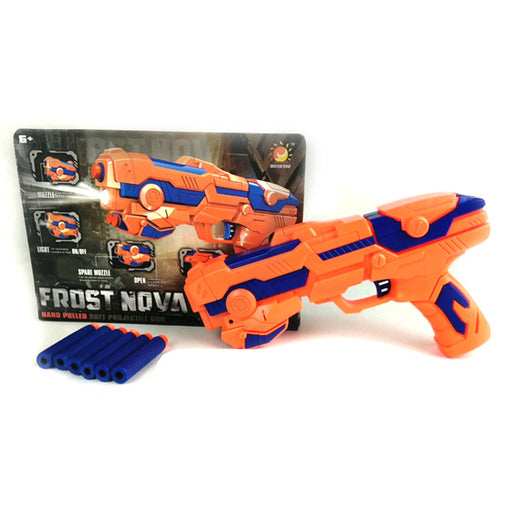 Frost Nova Soft Bullet Dart Shooting Nerf Gun - Manual Reload - Orange