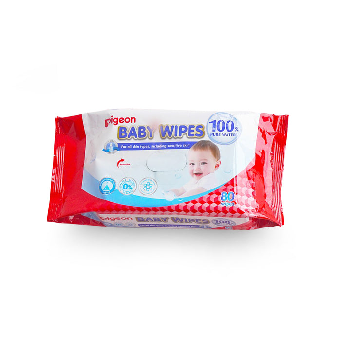 PIGEON BABY WIPES 80 SHEETS 100% PURE