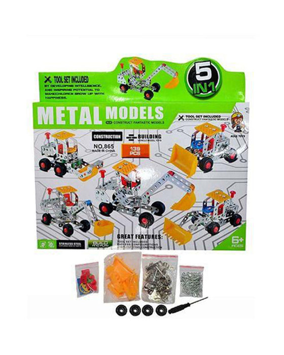 5 In 1 Metal Models Mechanic Set - 139 Pcs