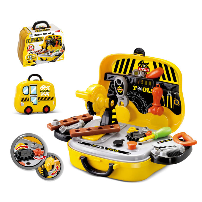 Construction Tools Pretend Play Set Briefcase - Yellow