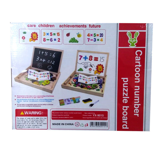 Magnetic Black & White Board with Cartoons and Numbers