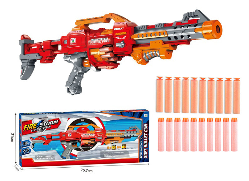 Fire Storm: Red Monster Machine Soft Bullet Nerf Dart Gun - 35ft Range