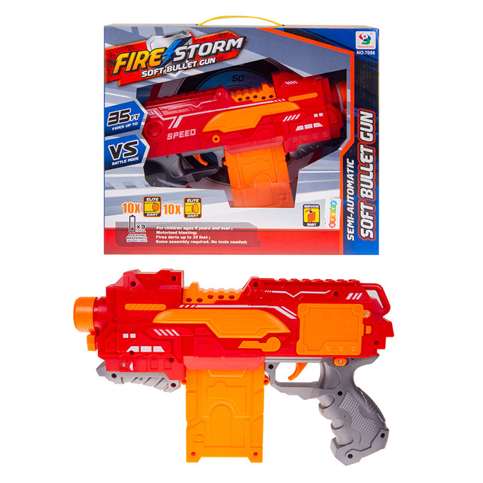 Fire Storm: 10 Round Semi-Automatic Soft Dart Bullet Nerf Gun - 7056